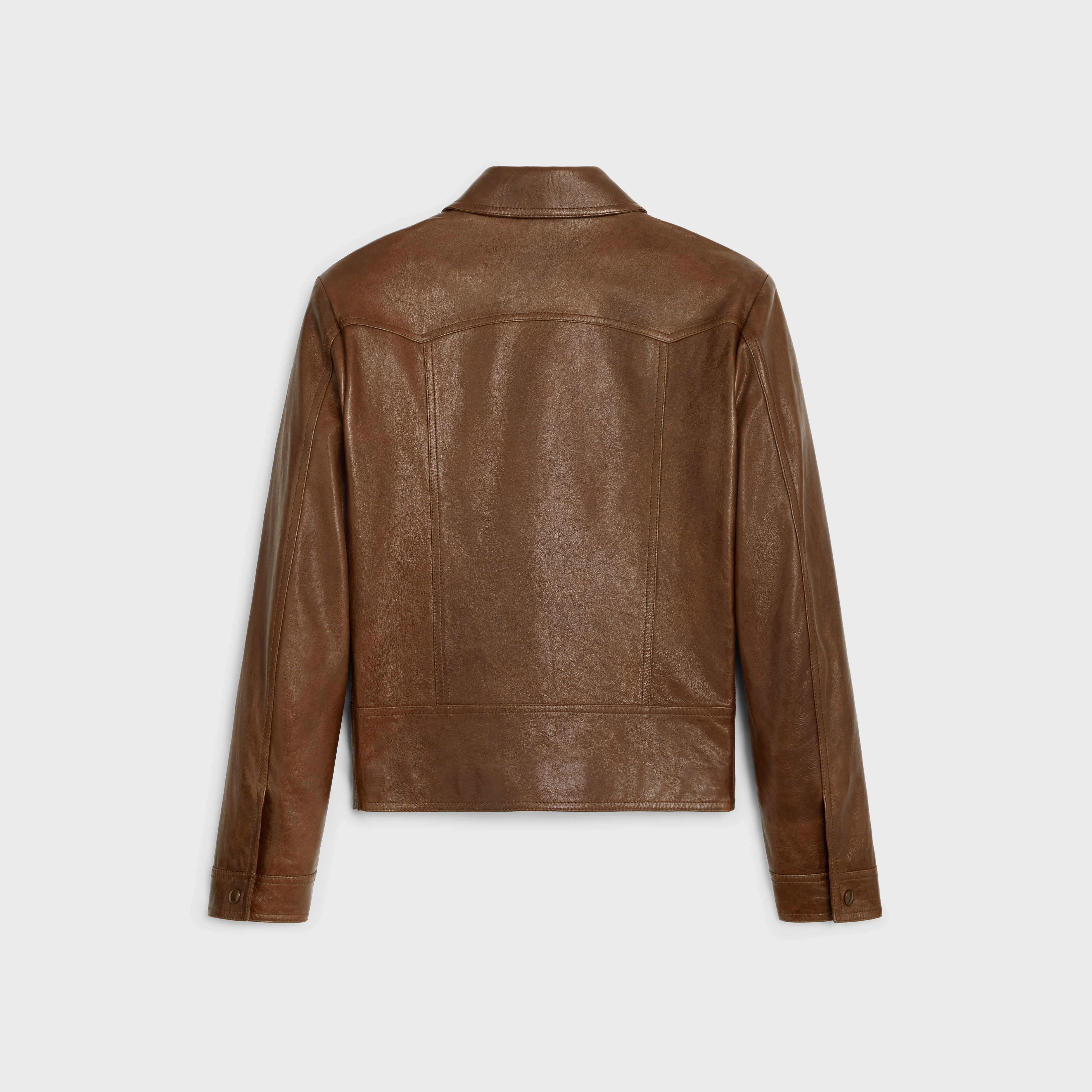 western blouson jacket in wax-effect lambskin - 2