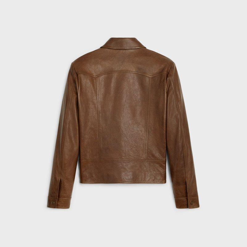 CELINE western blouson jacket in wax-effect lambskin outlook