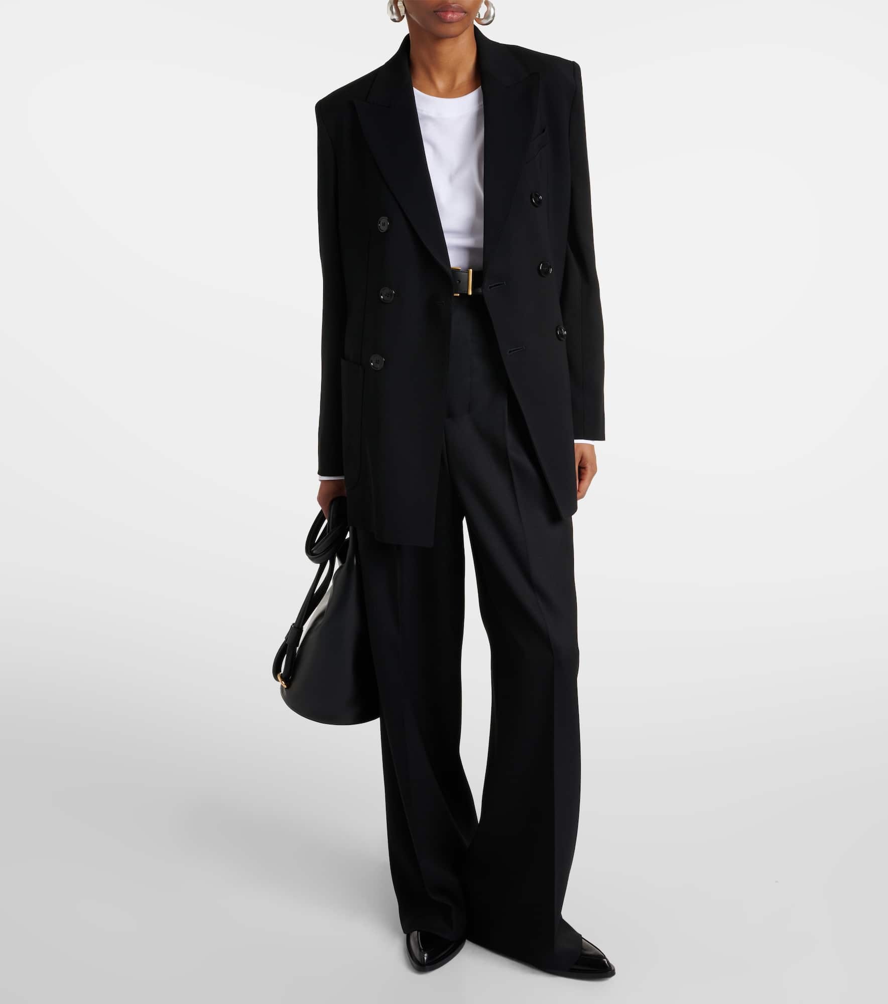 High-rise wool wide-leg pants - 2