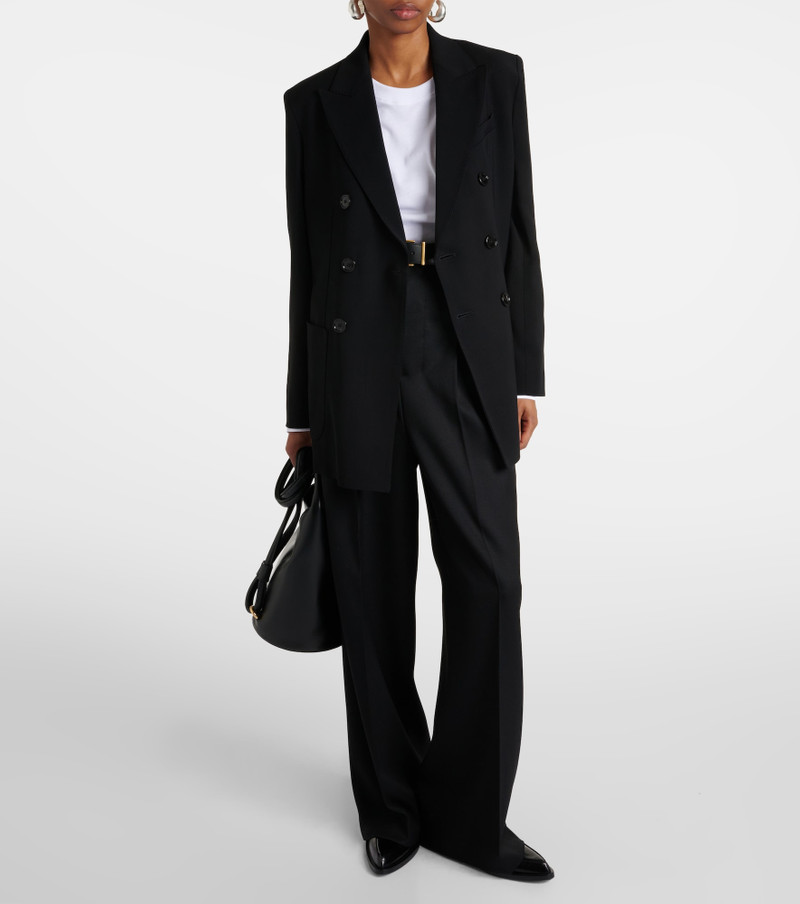 AMI Paris High-rise wool wide-leg pants outlook