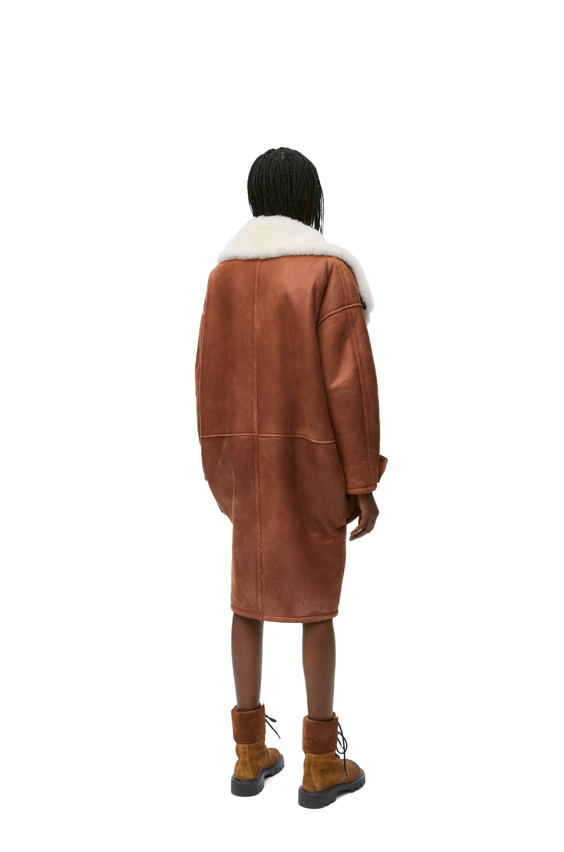 Pebble coat in shearling - 3