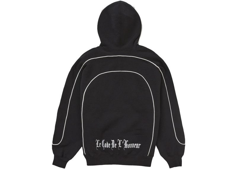 Supreme Supreme Curve Piping Hooded Sweatshirt Black outlook