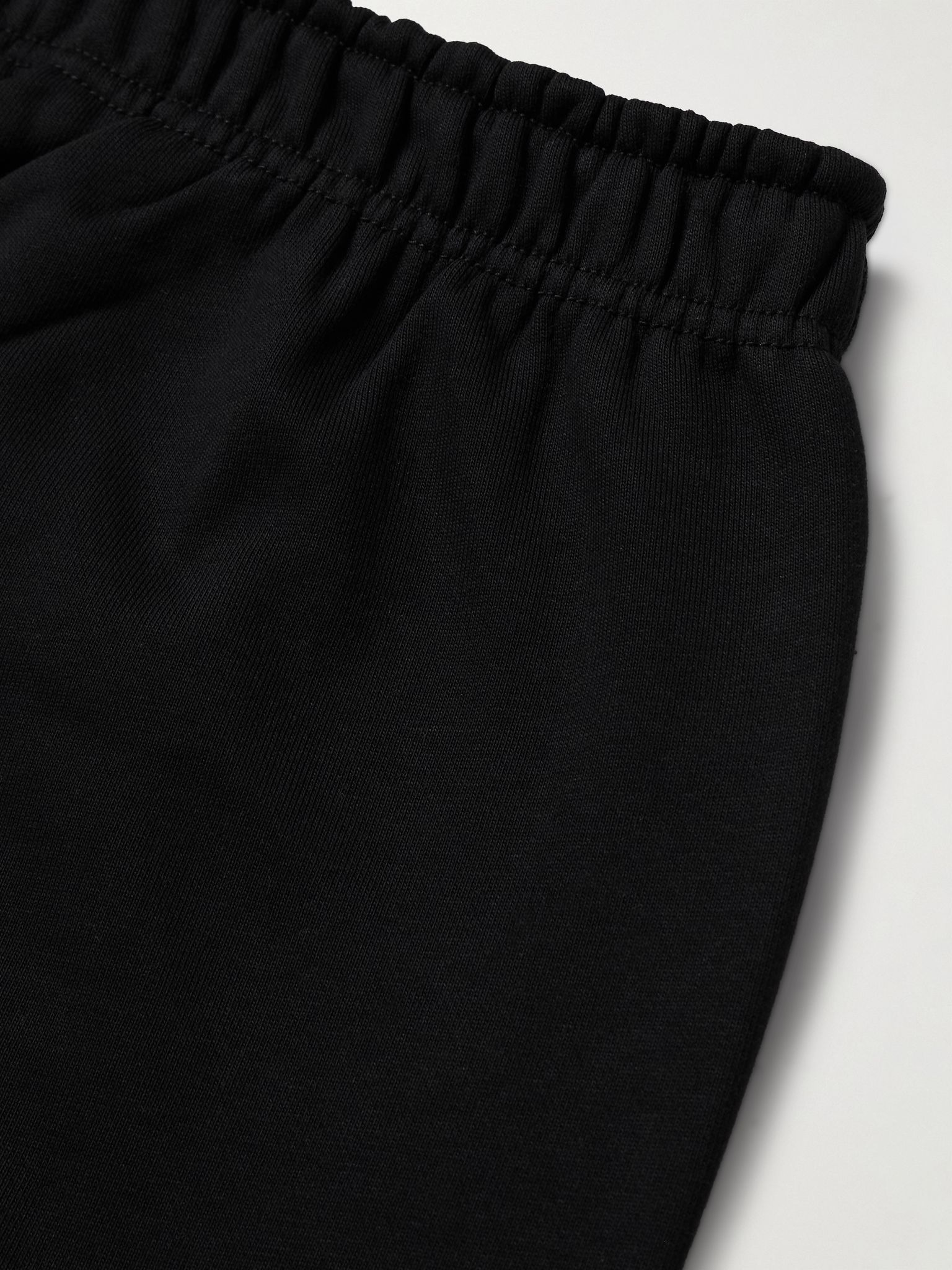 Solo Swoosh Straight-Leg Cotton-Blend Jersey Sweatpants Black - 5