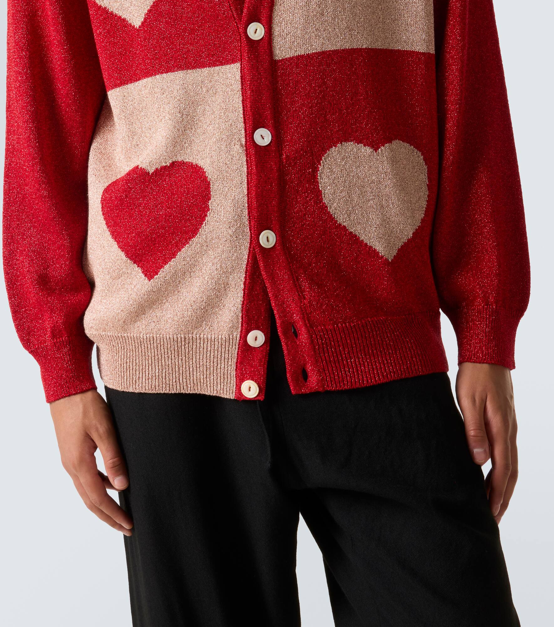 Lamé jacquard cardigan - 6