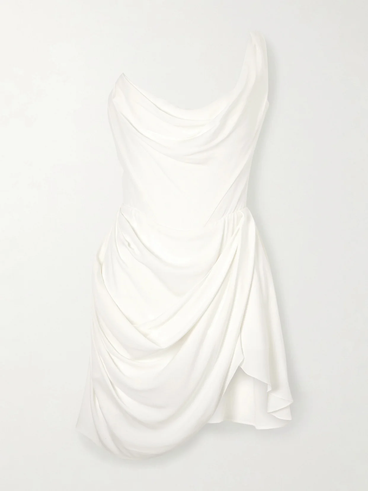Doll One-shoulder Draped Silk-crepe Mini Dress - 1