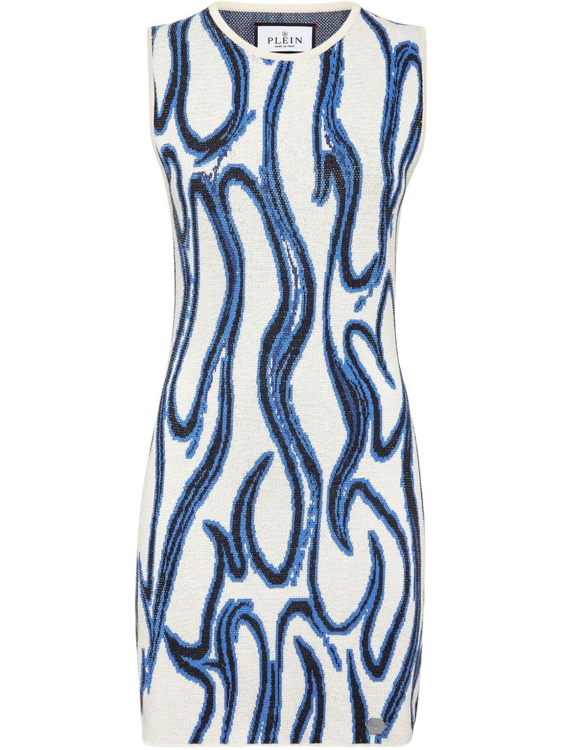 patterned-jacquard flame-motif mini dress 1