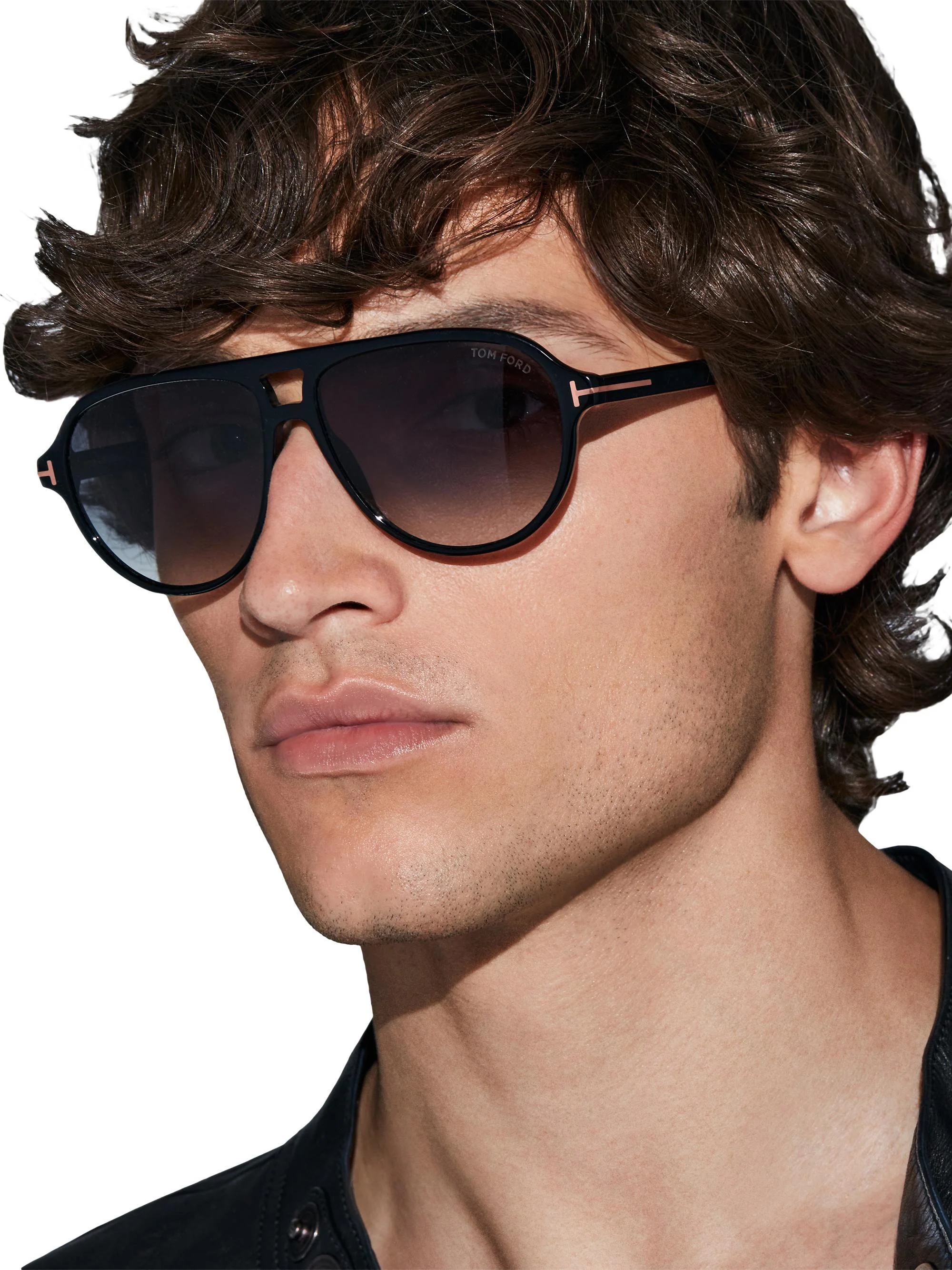 Men's Jeffrey 60MM Aviator Sunglasses - Shiny Black - 1
