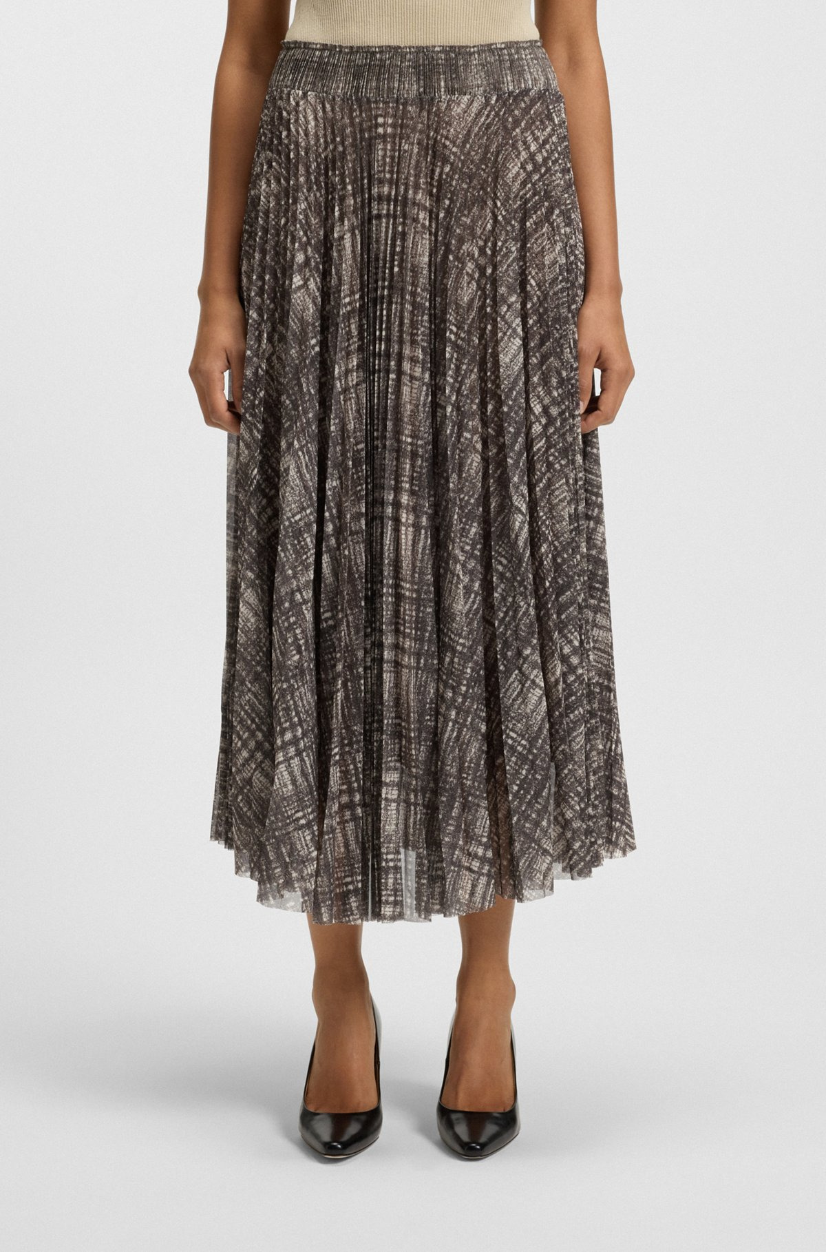 LINED TULLE SKIRT WITH PLISSÉ PLEATS - 2