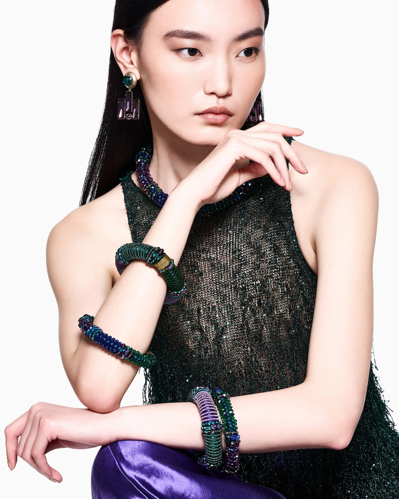 GIORGIO ARMANI LUREX JERSEY TOP WITH FRINGES outlook