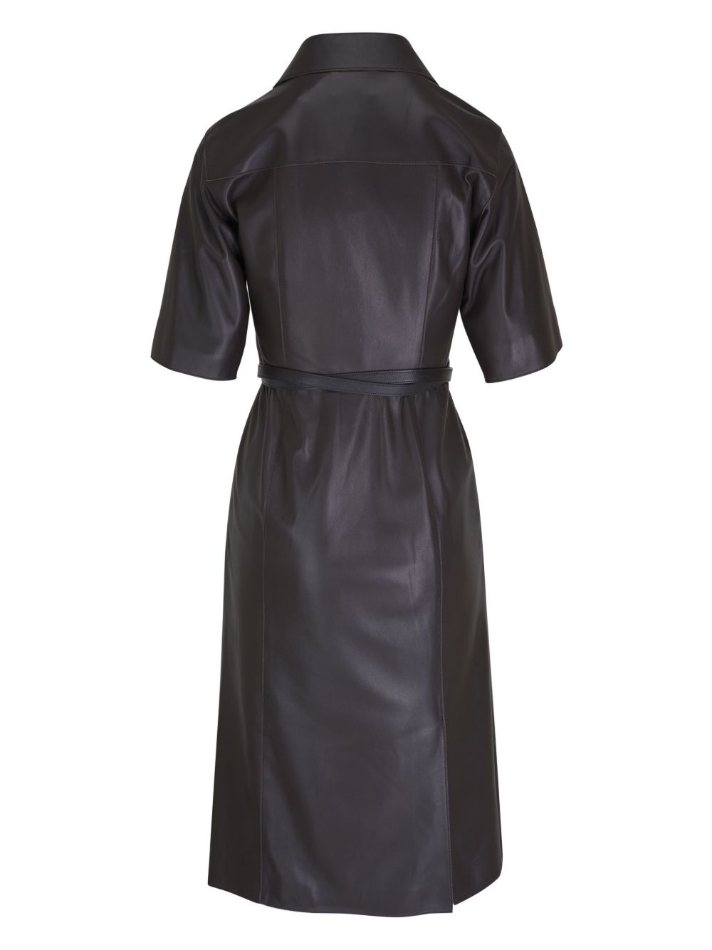 leather midi dress - 2