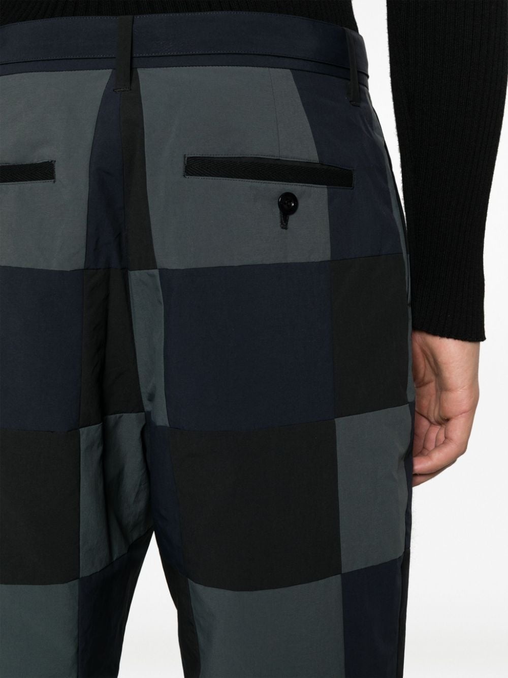 checkerboard-print cotton chino trousers - 5