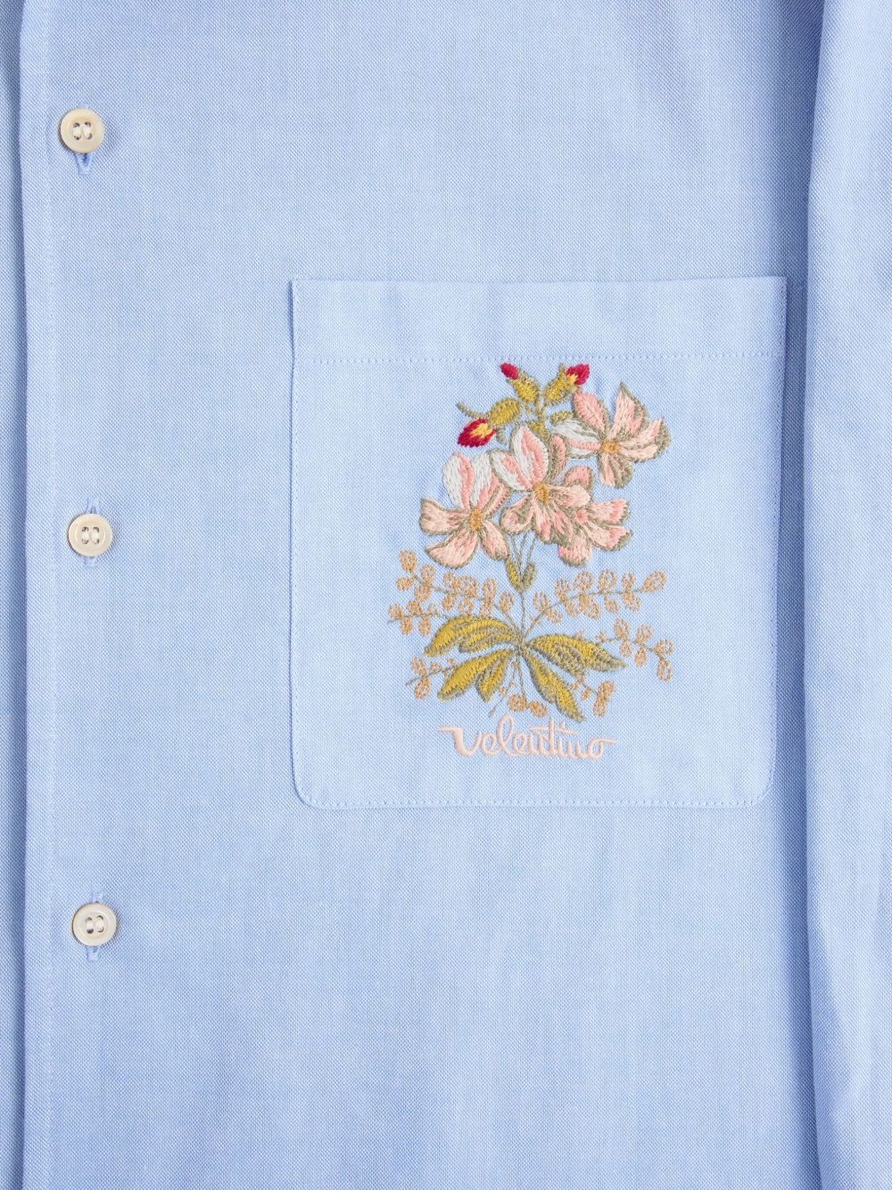OXFORD COTTON SHIRT WITH FLORAL EMBROIDERY - 7