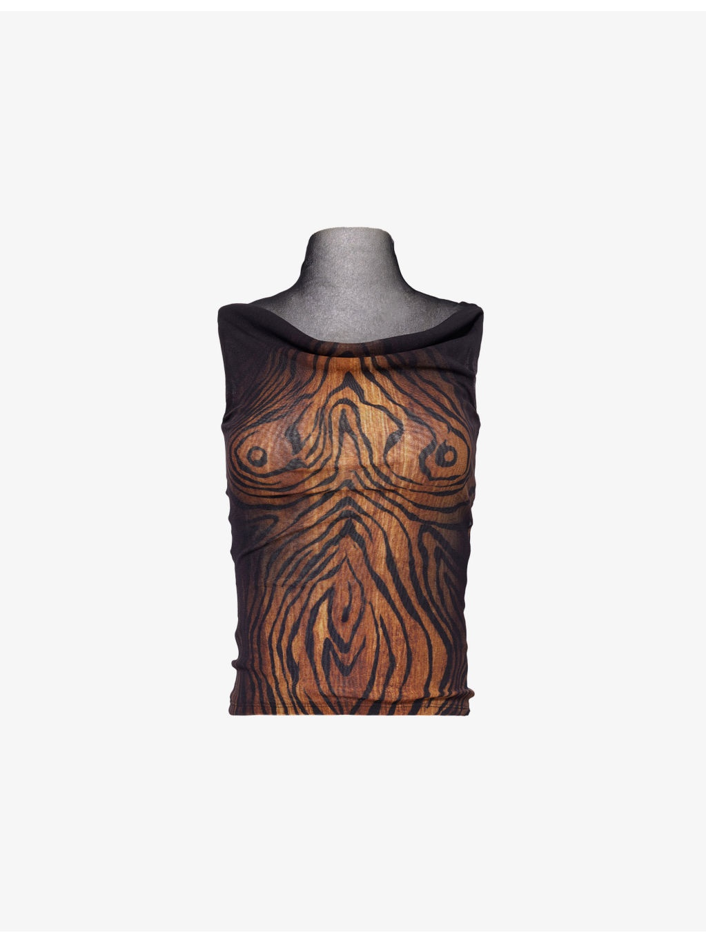 Printed Sleeveless Woven Top - 1