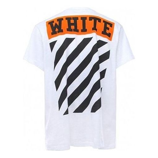 Off-White Stripe Logo Printing Short Sleeve Ordinary Version White OMAA002G20JER0100119 - 2