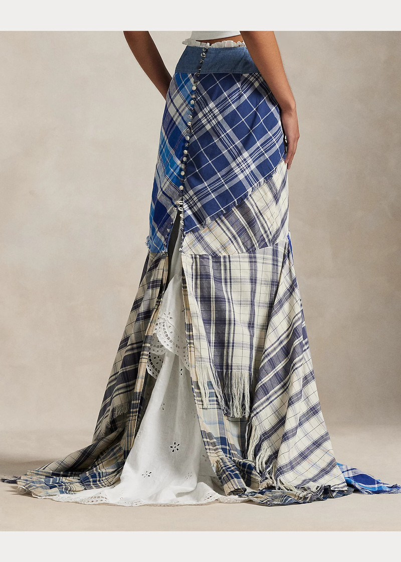 Patchwork Plaid Scarf Skirt 4