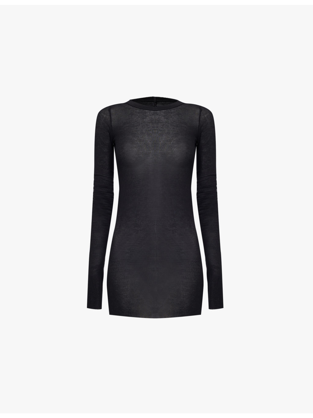 Semi-sheer long-sleeved knitted T-shirt - 1