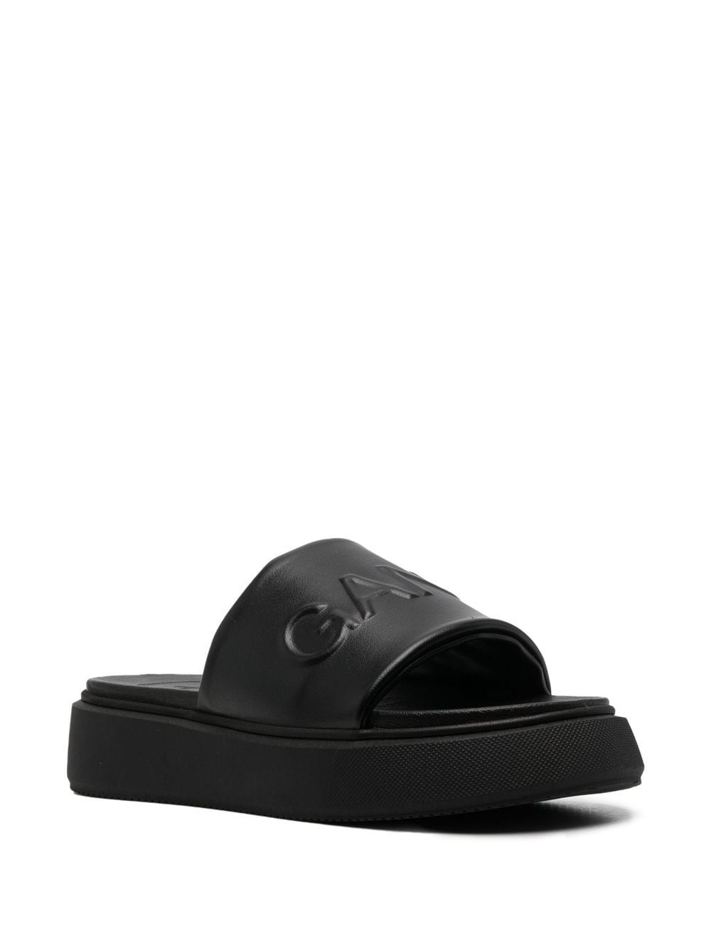 logo-embossed slide sandals - 2