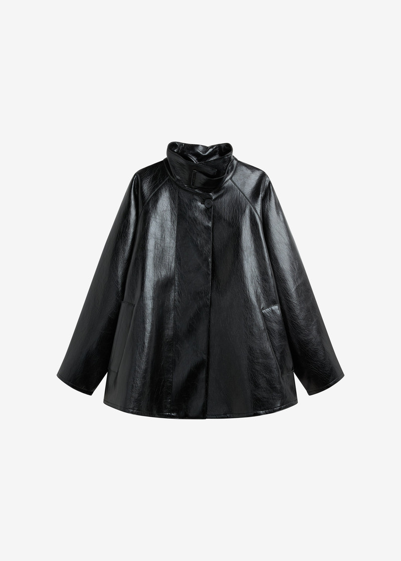 Dalaro Faux Leather Swing Jacket - Black 1