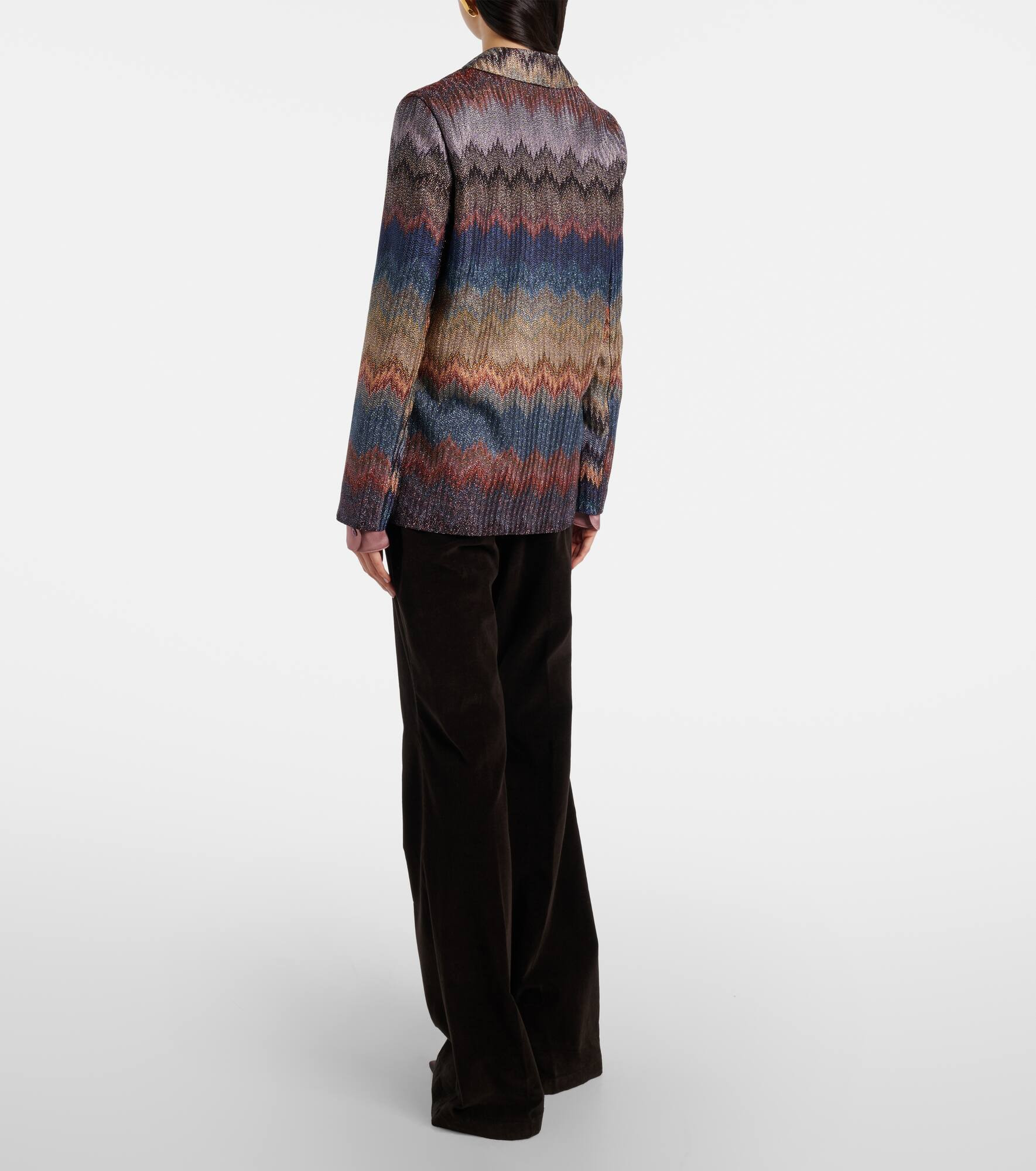 Zigzag lamé blazer - 3