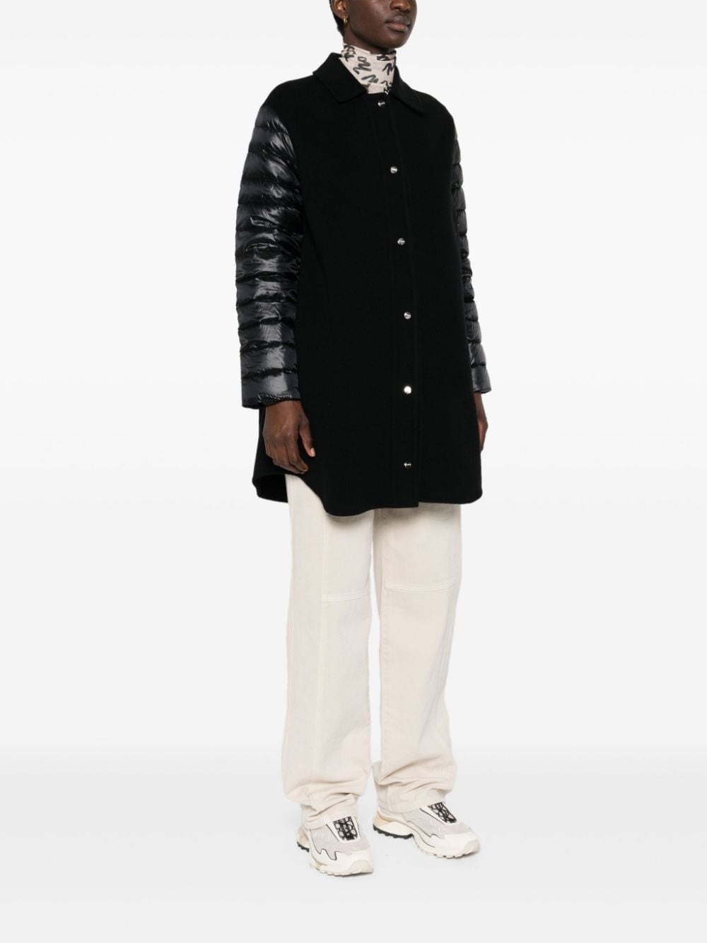 panelled puffer coat - 3