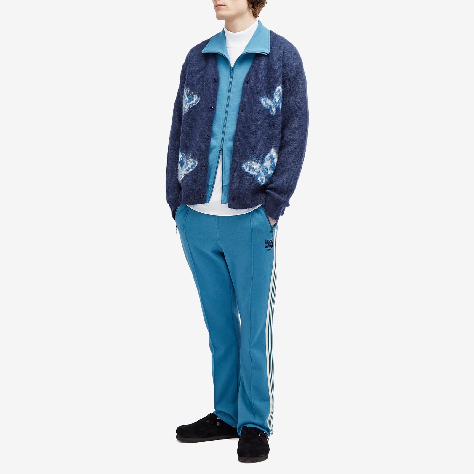 END. x Needles 'Indigo Wash' Mohair Cardigan - 4