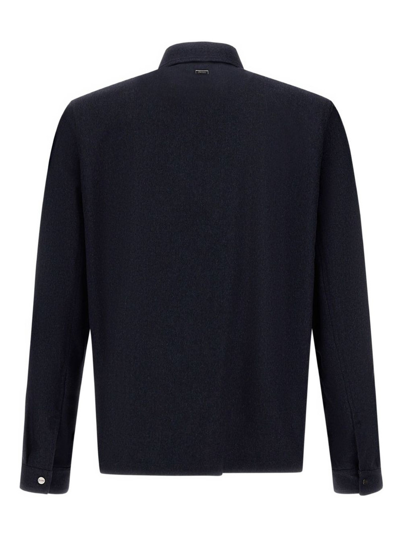 Herno button-fastening patch-pocket shirt jacket outlook