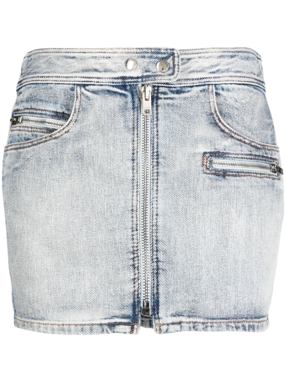 zip-up mini denim skirt - 1