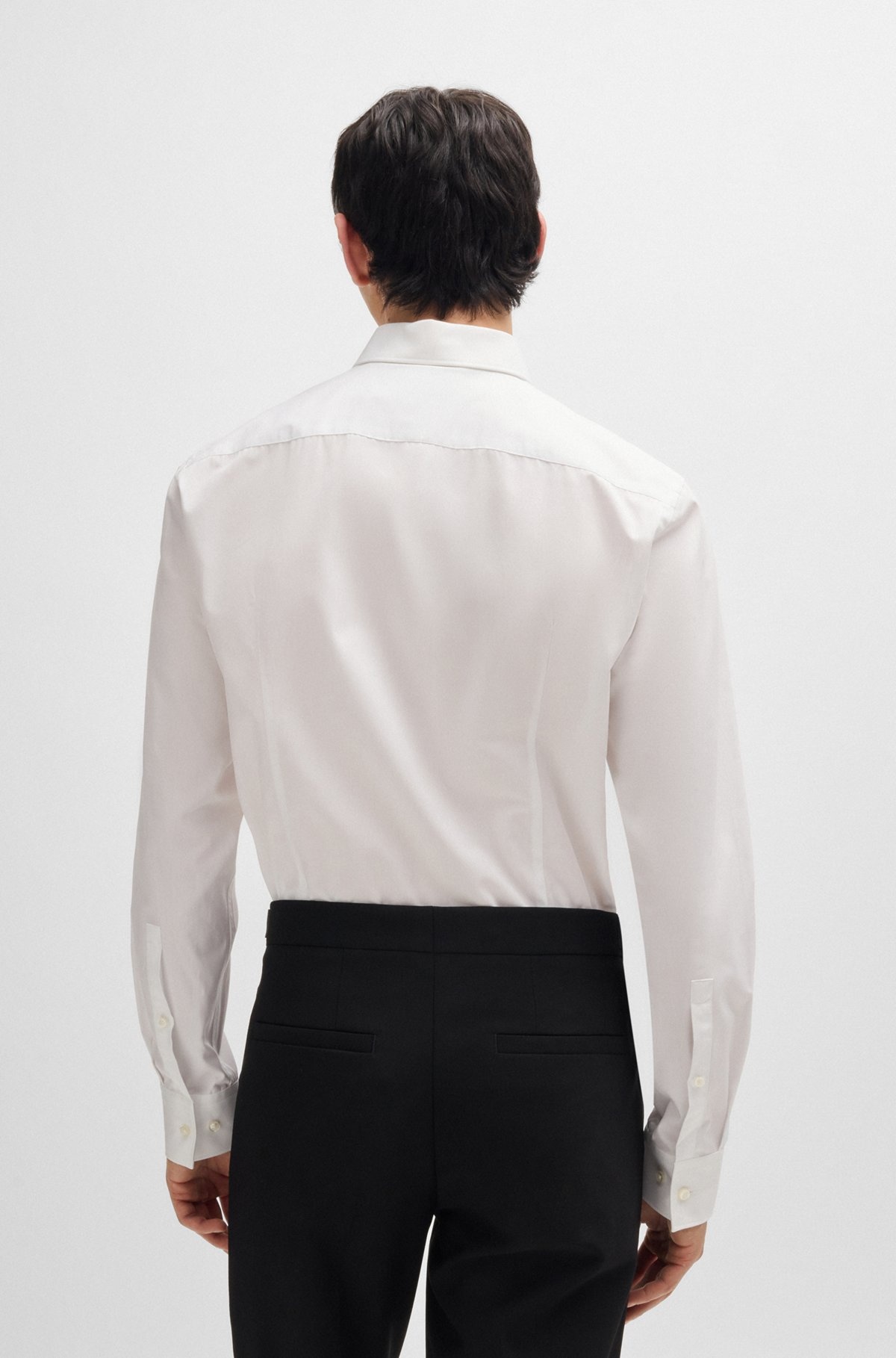 SLIM-FIT SHIRT IN EASY-IRON COTTON POPLIN - 5