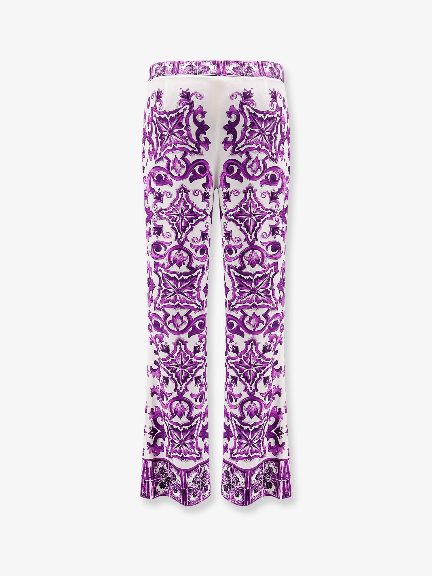 Dolce & Gabbana Silk Trousers With Maiolica Print - 4