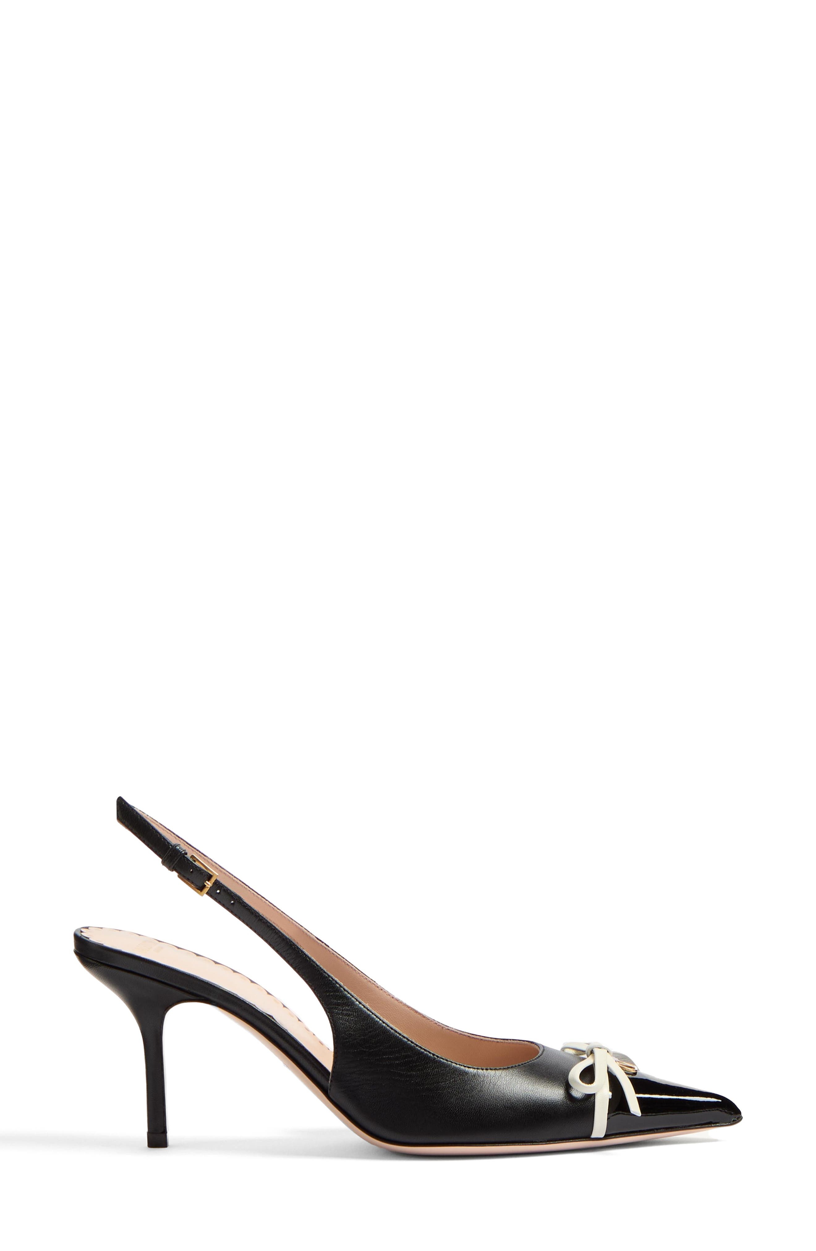 Valentino Garavani Bepointy Pointed Toe Slingback Pump in Black/Ivory at Nordstrom - 4