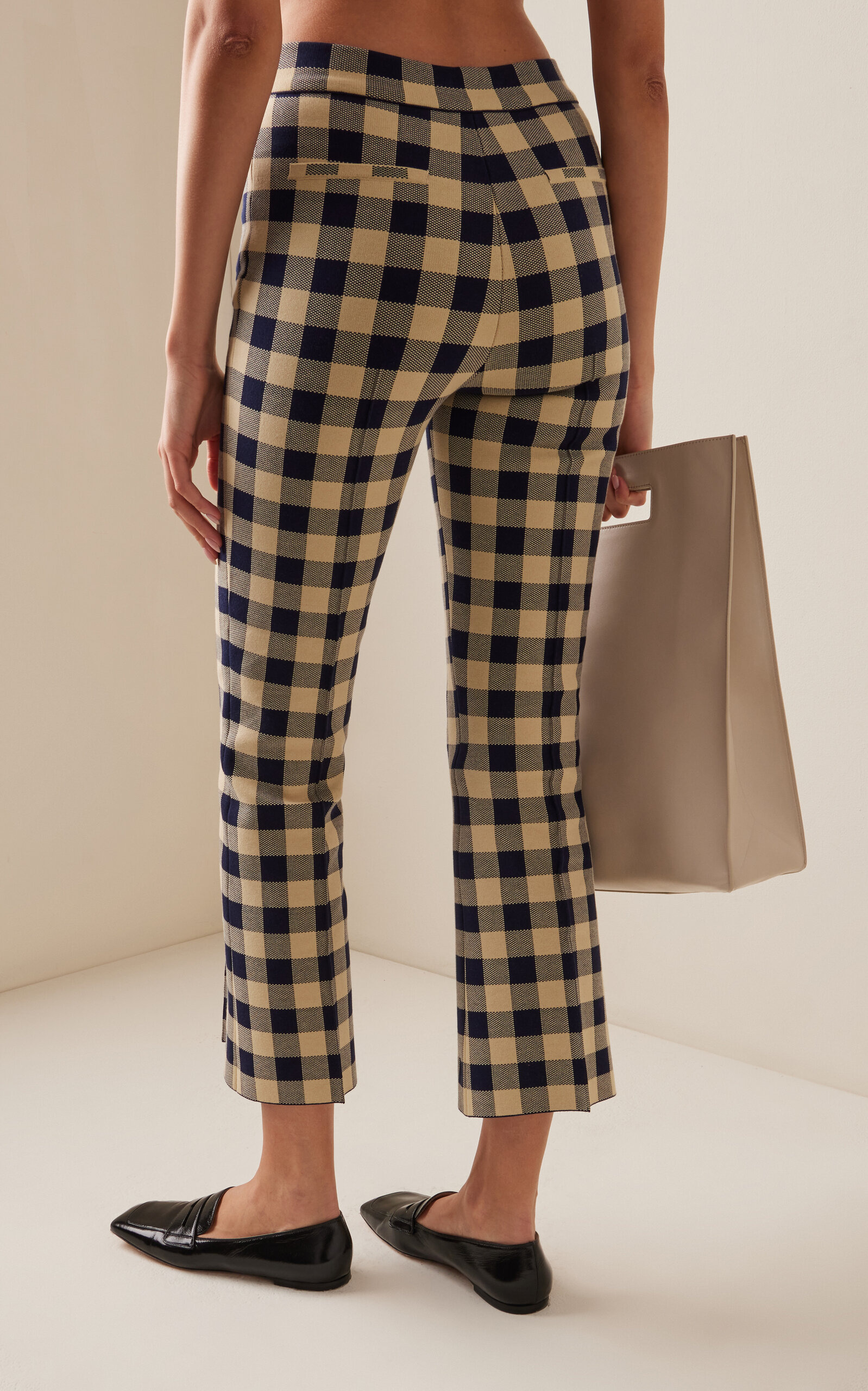 Kick Flared Stretch-Cotton Knit Pants navy - 4