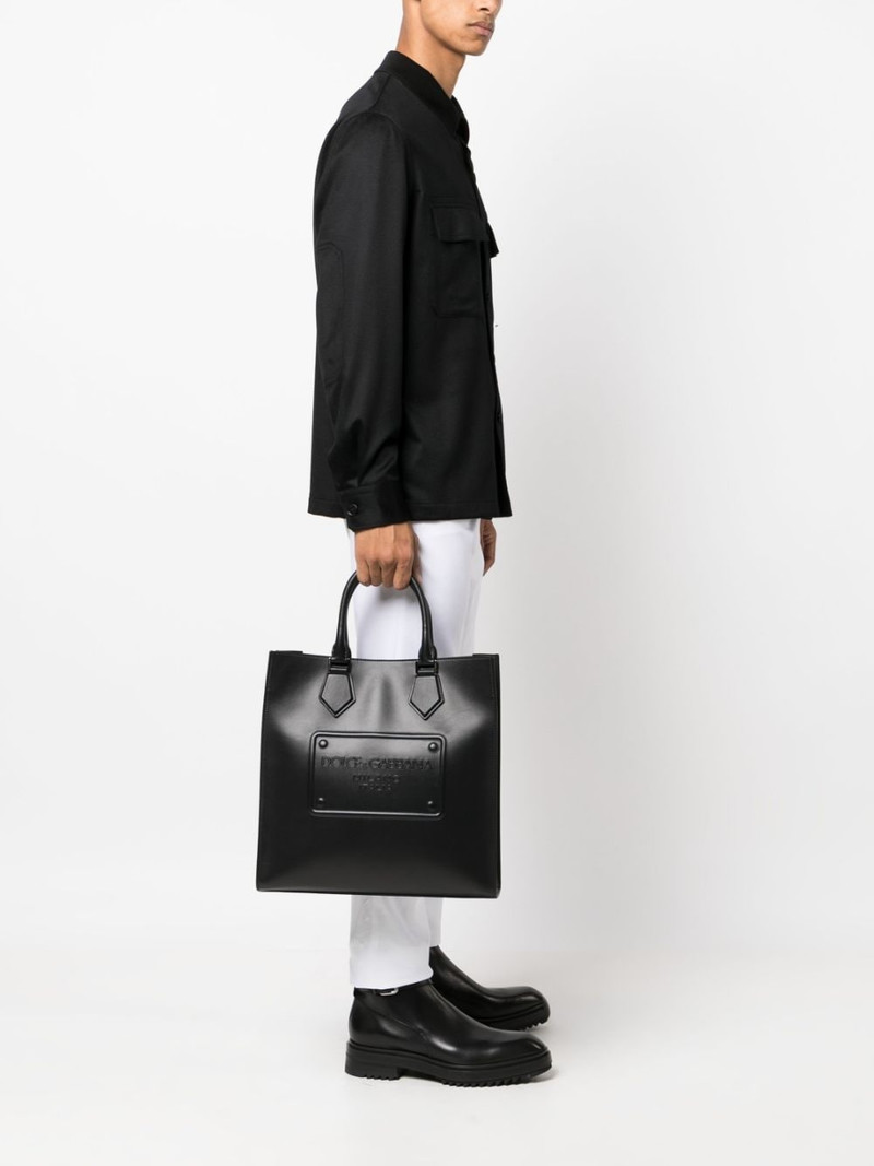Dolce & Gabbana logo-embossed leather tote bag outlook