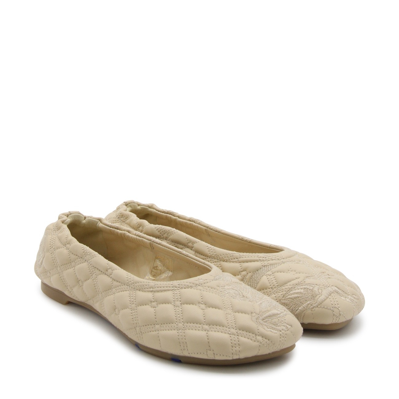 cream leather ballerina shoes - 2