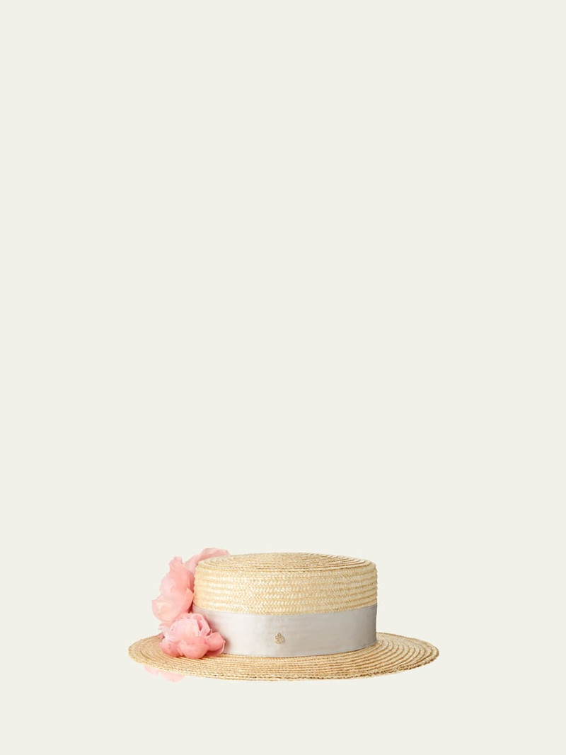 Kiki Peony Straw Boater Hat 1