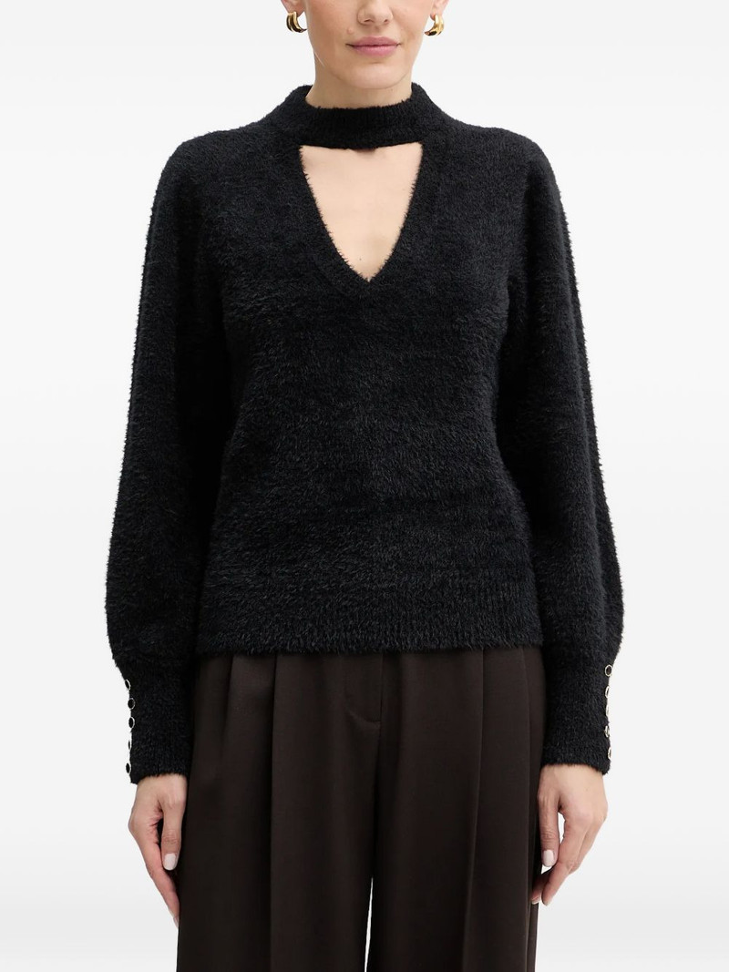 Fuzzy cut-out sweater 1