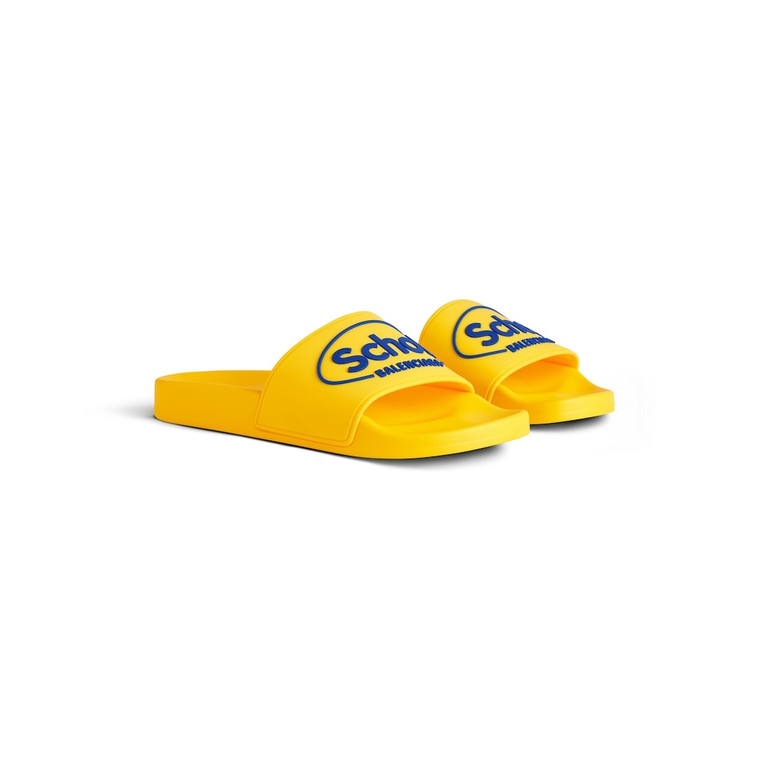 Men's Balenciaga I Scholl Pool Slide Sandal in Yellow/blue - 2