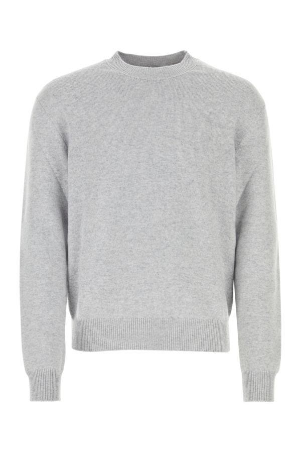 Melange grey stretch cashmere blend sweater - 1