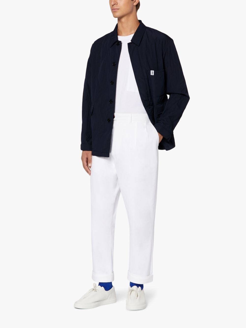 SEESUCKER CHORE NAVY QUILTED JACKET | GQM-215 - 4