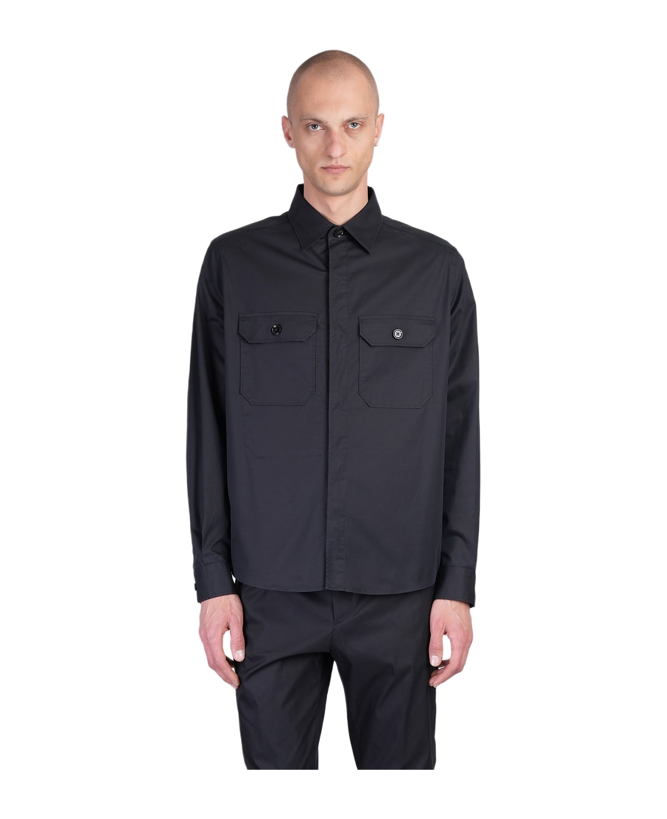 Shirt In Black Cotton - 1