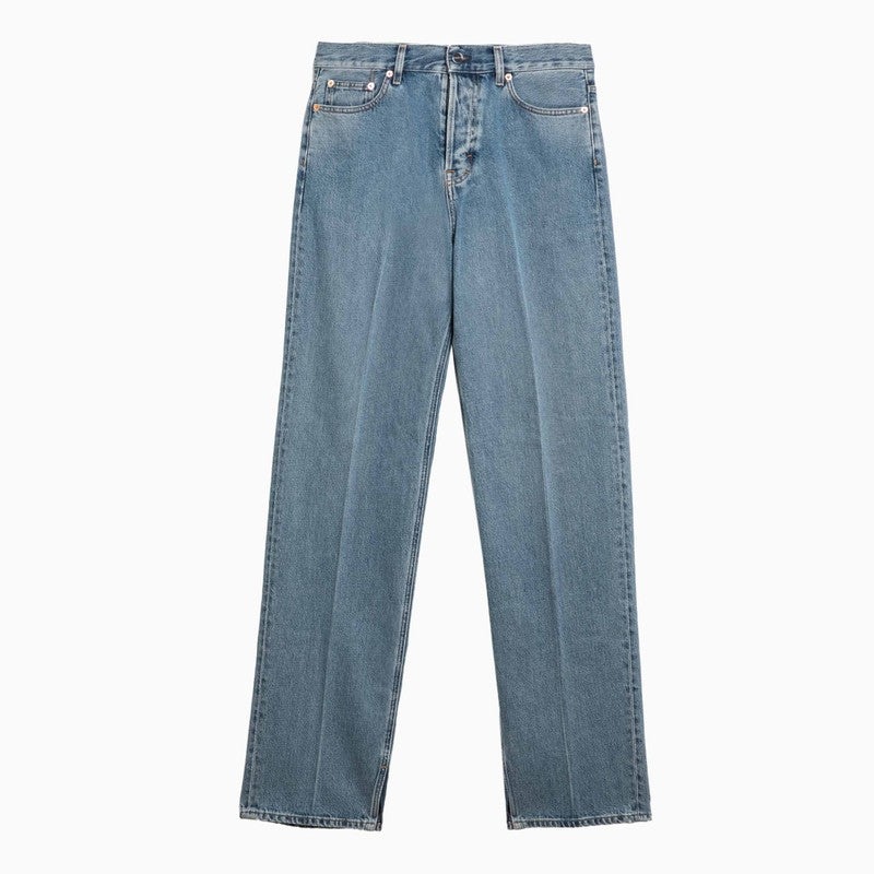 Gucci Blue Delavé Jeans With Logo Label Women - 1