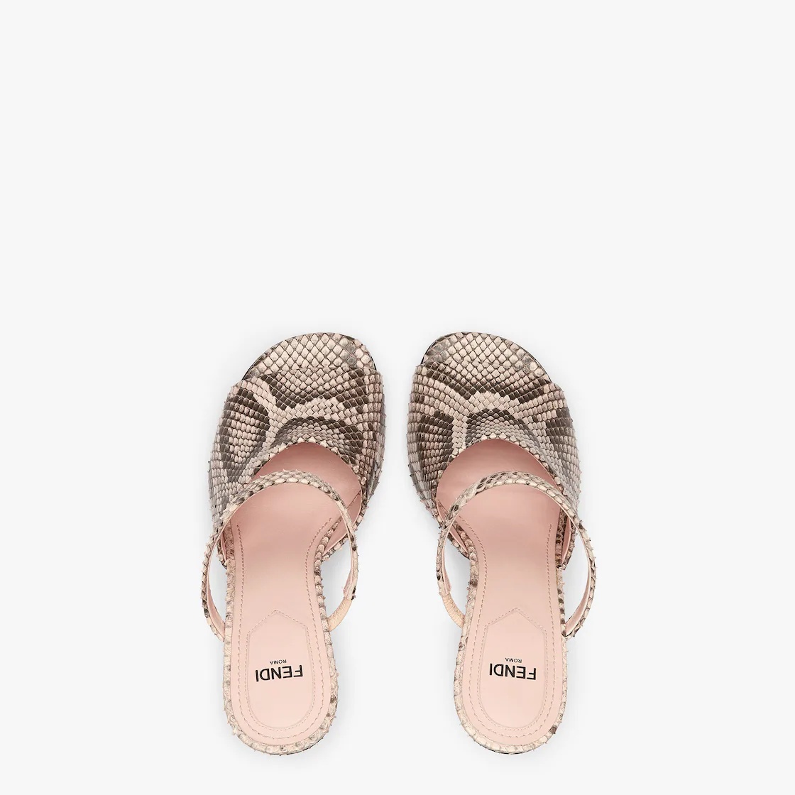 Pink python high-heeled sandals - 4