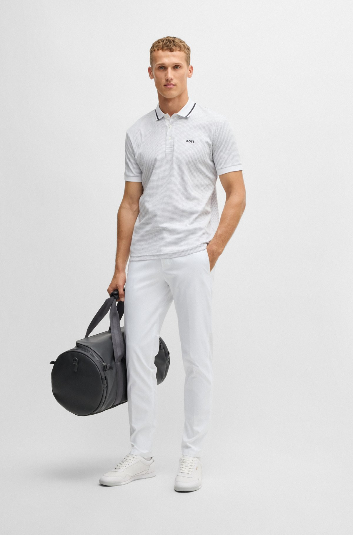 REGULAR-FIT CHINOS WITH HIDDEN DRAWCORD AND TAPERED LEG - 3