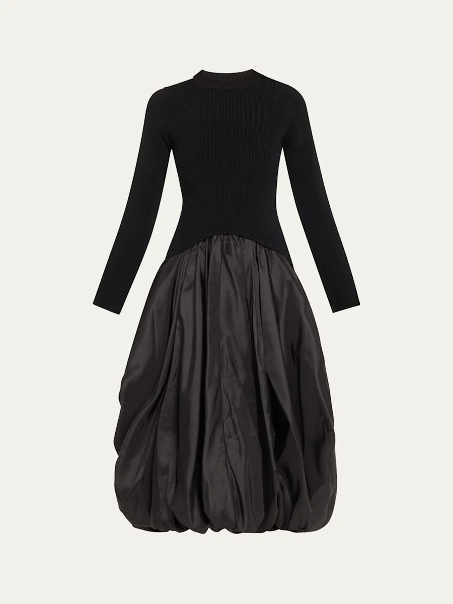 Kenlie Long-Sleeve Bubble Midi Dress - 1