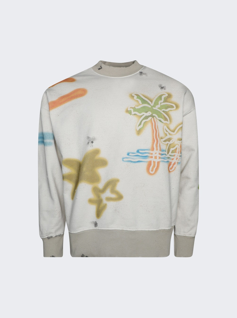 Palm Neon Crewneck Sweatshirt Off White - 1