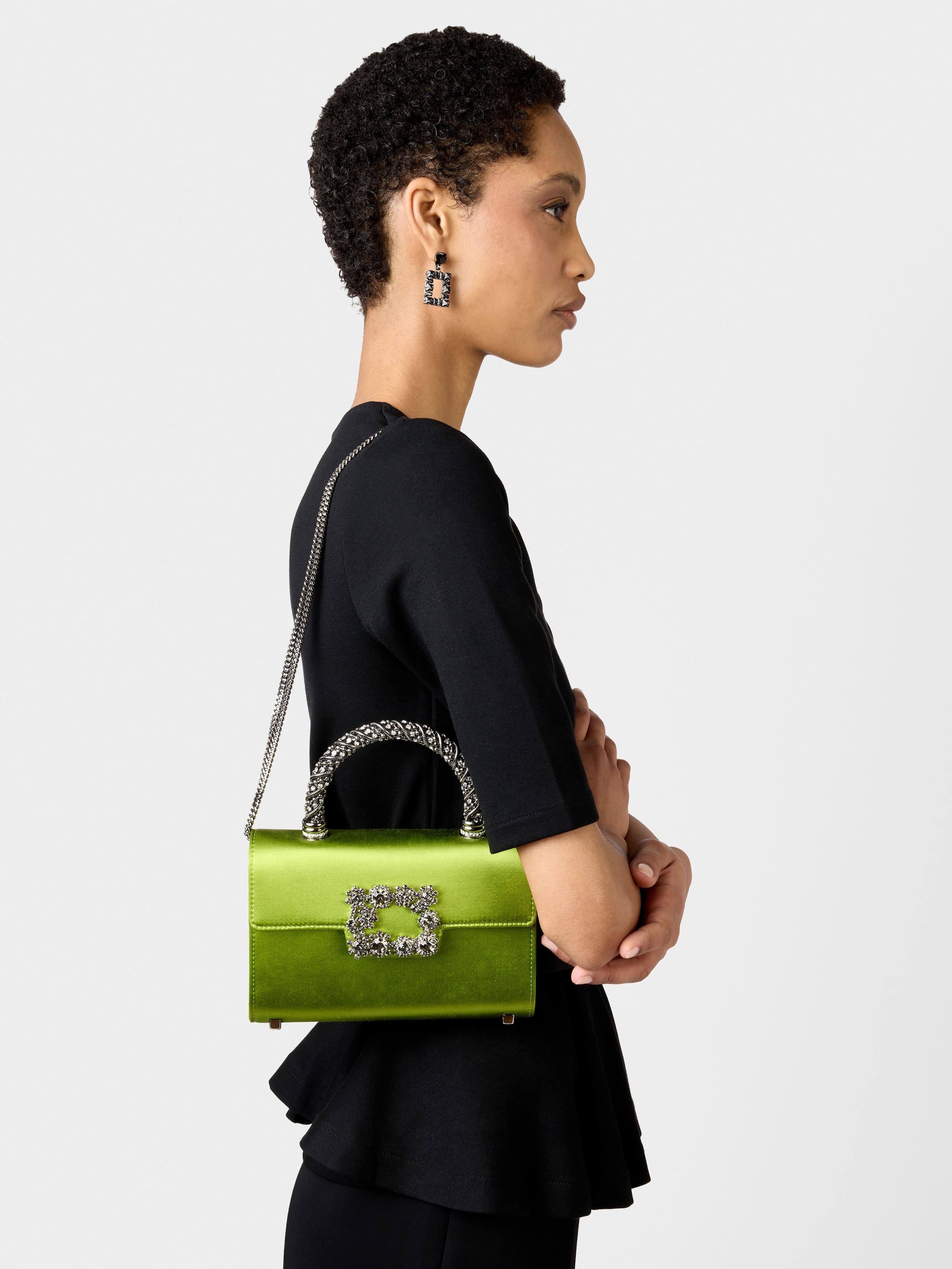 Jewel Efflorescence Mini Bag in satin - 9