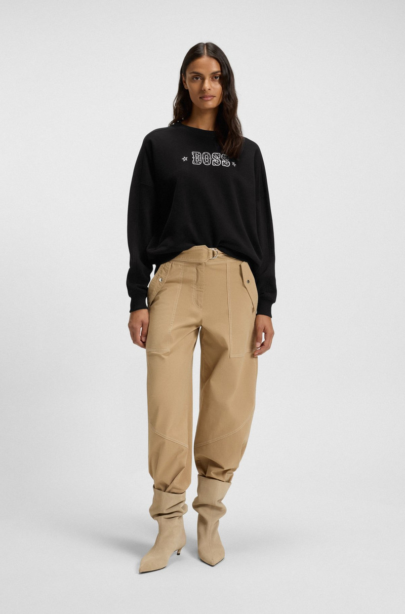 BOSS COTTON-TERRY SWEATSHIRT WITH LOGO DETAIL outlook