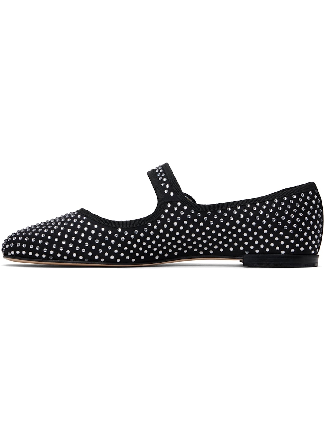 Black Georgia Square-Toe Mary Jane Ballerina Flats - 3