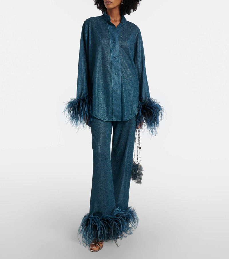 Oséree Lumière Plumage wide-leg pants outlook