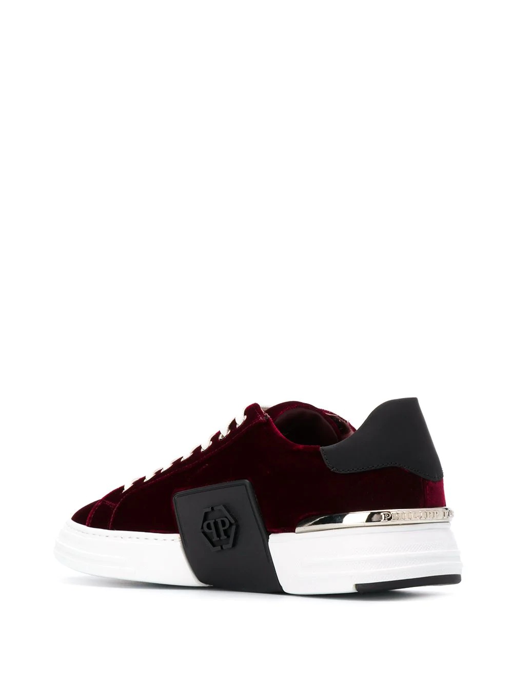 Skull velvet sneakers - 3