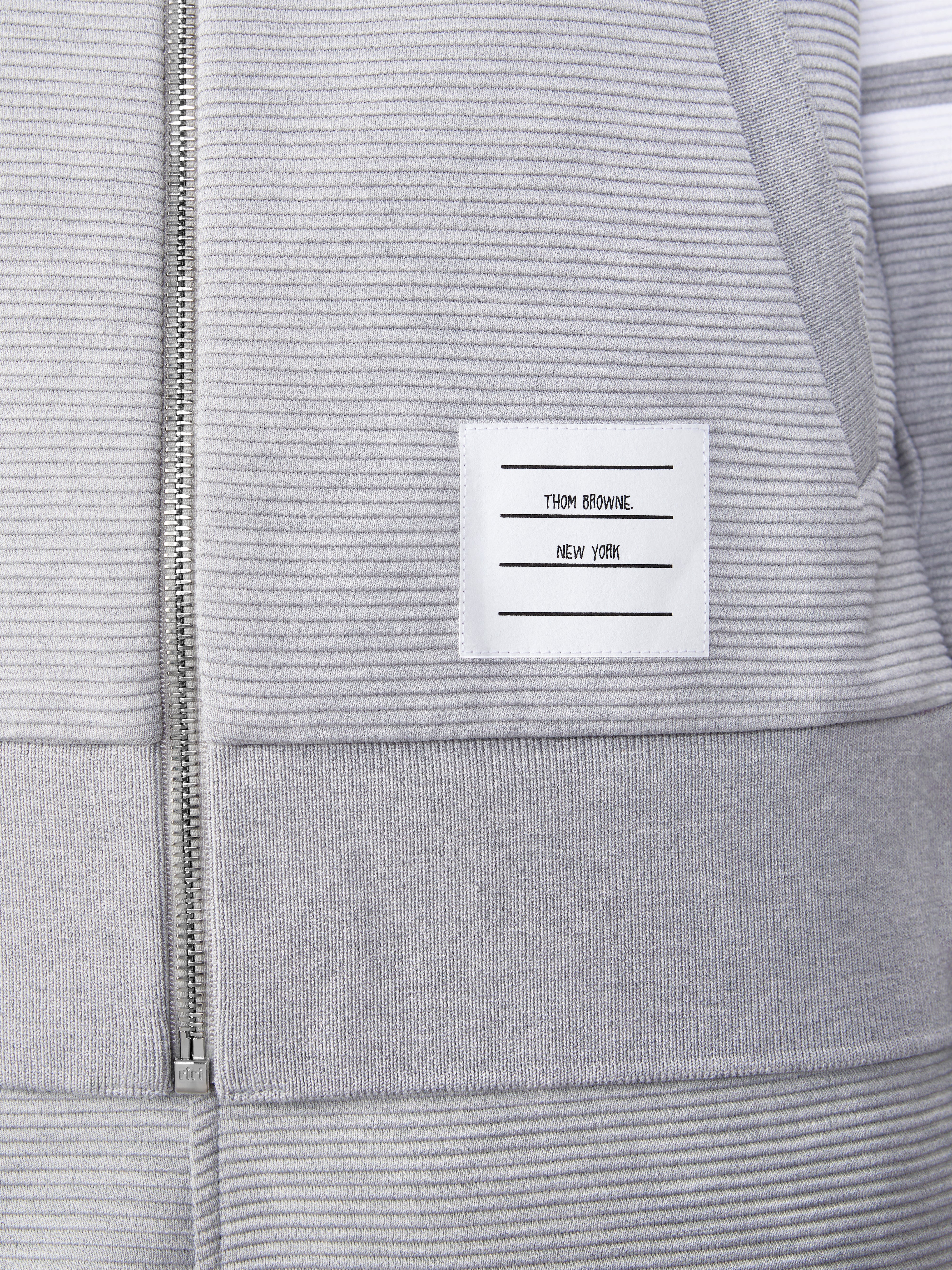 COTTON OTTOMAN RIB 4-BAR ZIP HOODIE - 6
